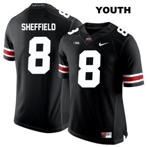 Youth NCAA Ohio State Buckeyes Kendall Sheffield #8 College Stitched Authentic Nike White Number Black Football Jersey OX20K06YC